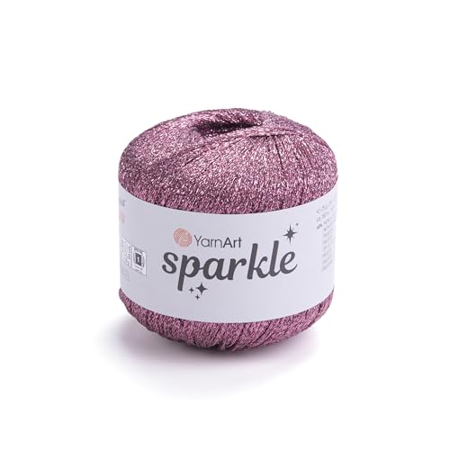Art of Yarn Twinkle Metallic-Glitzer-Garn, fein, 1 leichtes Griffgewicht, Kammgarn, Gold-Silber zum Häkeln, Stricken, 25 g, 175 m, weiche Bastelschals, Strickjacken, glitzerndes Silber 936, 2 Stück von Art of Yarn