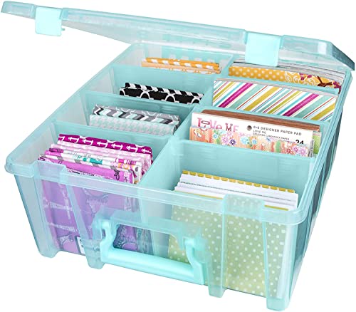 ArtBin 6990AA Super Satchel Double Deep Portable Art & Craft Organizer mit Griff, [1] Kunststoff-Aufbewahrungsbox, Aqua Mist, Polypropylen von ArtBin