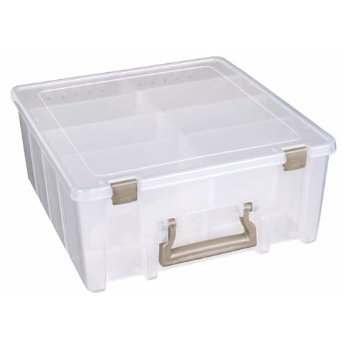 ArtBin 6990SO Super Satchel Double Deep mit herausnehmbaren Trennwänden, große tragbare Kunst- und Bastelaufbewahrung mit Griff, transparent/goldfarben ArtBin 6990SO Super Satchel Double Deep mit herausnehmbaren Trennwänden, große tragbare Kunst- und Bastelaufbewahrung mit Griff, transparent/goldfarben von ArtBin