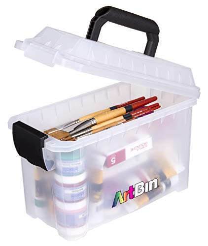 ArtBin 6815AG Mini Sidekick Tragetasche, tragbarer Kunst-und Handwerks-Organizer mit Griff, [1] Kunststoff-Aufbewahrungsbox, transparent, farblos von ArtBin