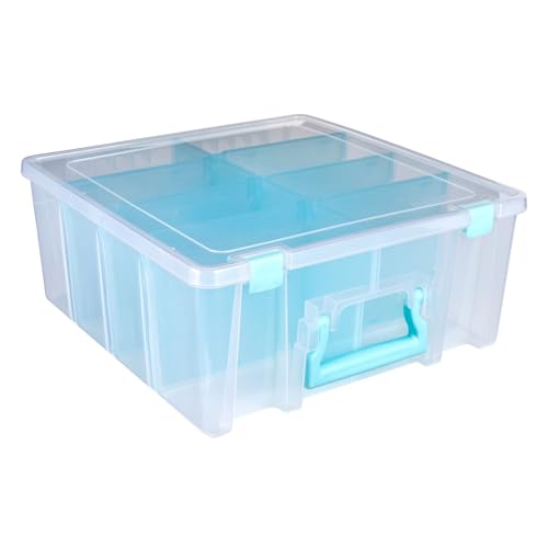 ArtBin Herausnehmbare Trennwände, für Kunsthandwerk und Handwerk, Organizer, mit Griff, Kunststoff, transparent mit Aqua-Akzenten, transparent und Aqua von ArtBin