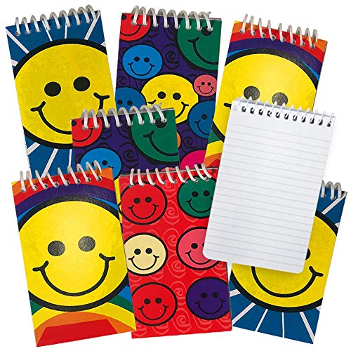ArtCreativity Mini-Notizblöcke, Smile-Gesicht, 12 Stück, kleine Emoji-Notizblöcke mit bunten Regenbogen-Abdeckungen, Schreibwaren, Zubehör für Schule und Büro für Kinder und Erwachsene von ArtCreativity