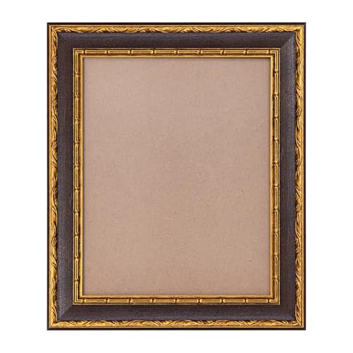 Brauner Vintage-Bilderrahmen, 20,3 x 25,4 cm, für Zuhause, Wanddekor: kunstvoller 20,3 x 25,4 cm Bilderrahmen, Holz, antiker Wandrahmen für Fotoausstellung, Posterdruck, Leinwandmalerei von ArtXO