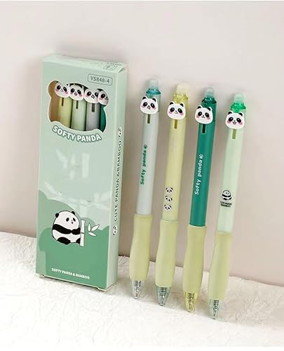Artbiu Radierbarer Kugelschreiber, 4 Stück Panda Motiven Tintenroller Radierbar Artbiu Radierbarer Kugelschreiber, 4 Stück Panda Motiven Tintenroller Radierbar von Artbiu