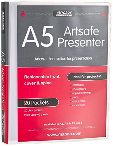 Artcare Künstlermappe (15704010 23 x 2 x 13 cm, A5, Synthetisches Material Artsafe Presenter, Transparent von Artcare