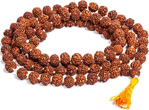 Artcollectibles India Energized 5 Mukhi Gesicht Rudraksh Mala, Rudraksha 6 mm, 108 Perlen, zertifiziert, energetisiert, spirituelles Yogas von Artcollectibles India