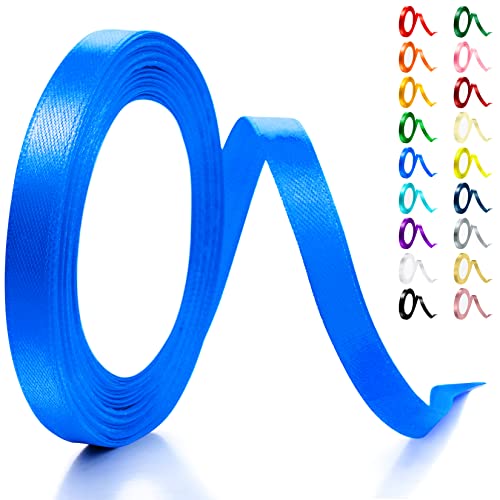 Artcut Geschenkband, 10MM × 22M Satinband, Schleifenband, Seidenband, Bänder Zum Basteln, Stoffband, Geschenkbänder, Geschenkband Blau, Satinbänder für Kuchen, Hochzeit, Valentinstagsgeschenk von Artcut