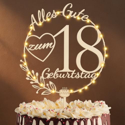Artebeads Cake Topper 18 Geburtstag Holz,18 Tortendeko Geburtstag Kuchen Deko für Mädchen Junge Frauen Mann Artebeads Cake Topper 18 Geburtstag Holz,18 Tortendeko Geburtstag Kuchen Deko für Mädchen Junge Frauen Mann von Artebeads