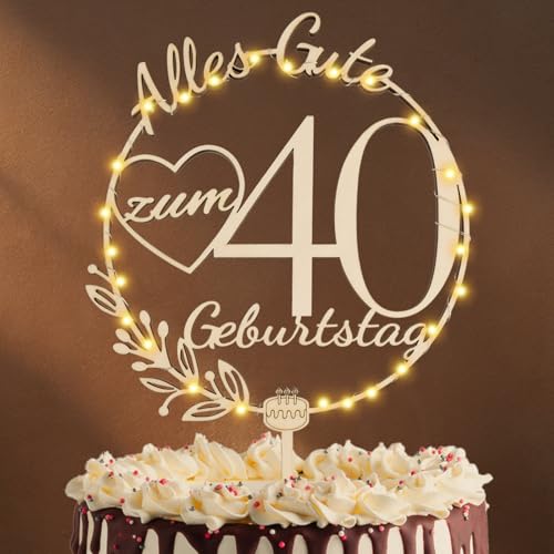 Artebeads Cake Topper 40 Geburtstag Holz,40 Tortendeko Geburtstag Kuchen Deko für Mädchen Junge Frauen Mann Artebeads Cake Topper 40 Geburtstag Holz,40 Tortendeko Geburtstag Kuchen Deko für Mädchen Junge Frauen Mann von Artebeads