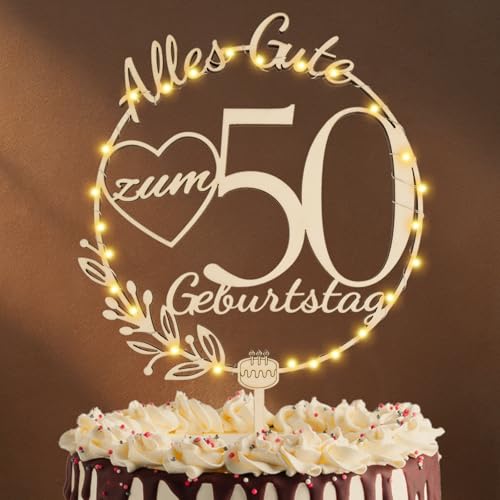 Artebeads Cake Topper 50 Geburtstag Holz,50 Tortendeko Geburtstag Kuchen Deko für Mädchen Junge Frauen Mann Artebeads Cake Topper 50 Geburtstag Holz,50 Tortendeko Geburtstag Kuchen Deko für Mädchen Junge Frauen Mann von Artebeads