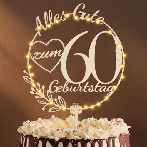 Artebeads Cake Topper 60 Geburtstag Holz,60 Tortendeko Geburtstag Kuchen Deko für Mädchen Junge Frauen Mann Artebeads Cake Topper 60 Geburtstag Holz,60 Tortendeko Geburtstag Kuchen Deko für Mädchen Junge Frauen Mann von Artebeads