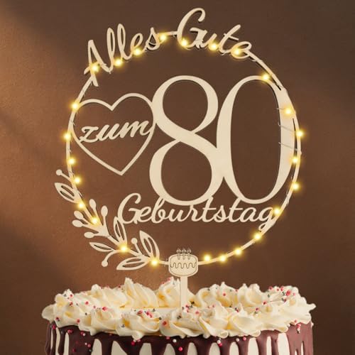 Artebeads Cake Topper 80 Geburtstag Holz,80 Tortendeko Geburtstag Kuchen Deko für Mädchen Junge Frauen Mann Artebeads Cake Topper 80 Geburtstag Holz,80 Tortendeko Geburtstag Kuchen Deko für Mädchen Junge Frauen Mann von Artebeads