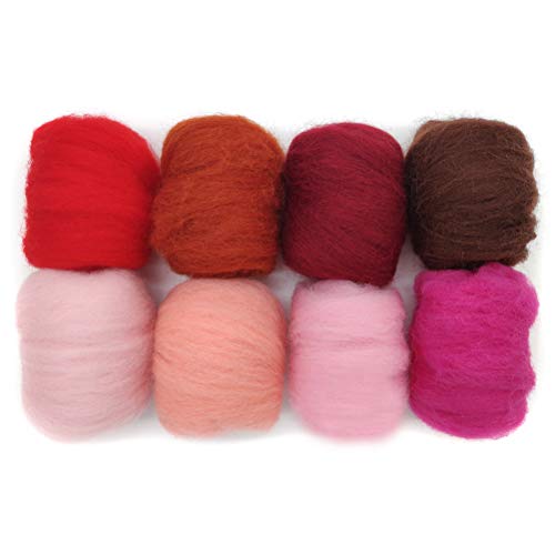 Artec360 8 Pack 10g Filzwolle Märchenwolle Roving filzen Nadelfilzen Super Soft Natural DIY Craft Total 80g (n) von Artec360