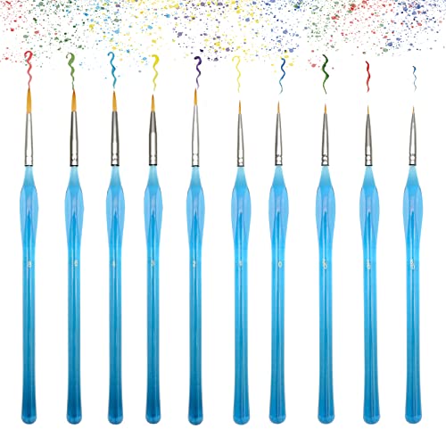 Artecho Pinselset Acrylfarben 10 Stück, Feine Pinsel für Malen nach Zahlen, Miniatur Pinsel Dünn für Modellbau, Aquarellfarben, Ölfarben, Gouache Artecho Pinselset Acrylfarben 10 Stück, Feine Pinsel für Malen nach Zahlen, Miniatur Pinsel Dünn für Modellbau, Aquarellfarben, Ölfarben, Gouache von Artecho