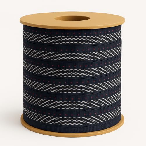 Borte, dekorative Bänder zum Nähen, Schneidern, Basteln, Verpacken und Dekorieren – erhältlich in 2 Längen, verschiedenen Farben und Materialien, Made in Italy (Black Dots, 20 m) von Artefizio