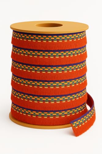 Borte, dekorative Bänder zum Nähen, Schneidern, Basteln, Verpacken und Dekorieren – erhältlich in 2 Längen, verschiedenen Farben und Materialien, Made in Italy (Rust Multicolor, 10 m) von Artefizio