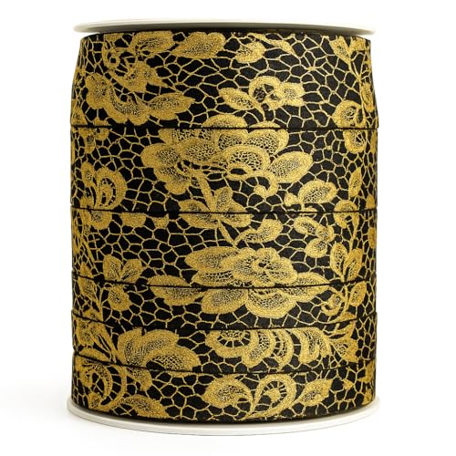 Borte Borte, dekorative Bänder zum Nähen, Schneidern, Basteln, Verpacken und Dekorieren – erhältlich in 2 Längen, verschiedenen Farben und Materialien, Made in Italy (Gold Baroque, 10 m) von Artefizio