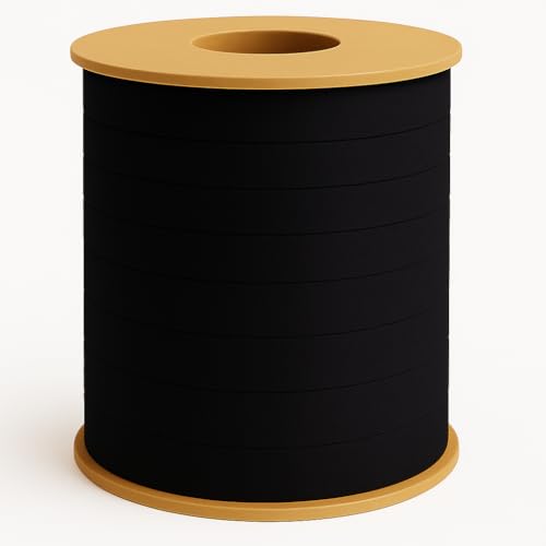 Borte – dekorative Bänder zum Nähen, Schneidern, Basteln, Verpacken und Dekorieren – erhältlich in 2 Längen, verschiedenen Farben und Materialien, Made in Italy (Schwarz Viskose, 10 m) von Artefizio