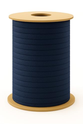 Borte, Uni-Farbige Bänder aus Polyester-Baumwollmischung für Nähen, Schneiderei, Einfassungen – 10 mm, 2 Längen, Blue Navy, Made in Italy (Blue Navy, 10 m) von Artefizio