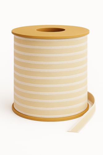 Streifenband aus Polyester mit Baumwoll-Effekt – 10 mm – Für Nähen & textile Dekorationen – Verschiedene Farben, 2 Längen, Made in Italy (Cream White, 20 m) von Artefizio