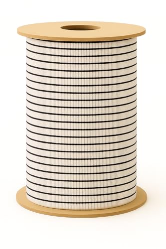 Streifenband aus Polyester mit Baumwoll-Effekt – 10 mm – Für Nähen & textile Dekorationen – Verschiedene Farben, 2 Längen, Made in Italy (Dual Line, 20 m) von Artefizio