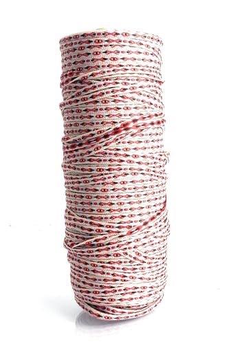 Jacquard-Borte, dekorativ, 100 % Polyester, zum Nähen, Schneidern, Bordüren, Bänder, 5 Farben, 6 mm, in 2 Längen, hergestellt in Italien (Cherry Cream, 10 m) von Artefizio