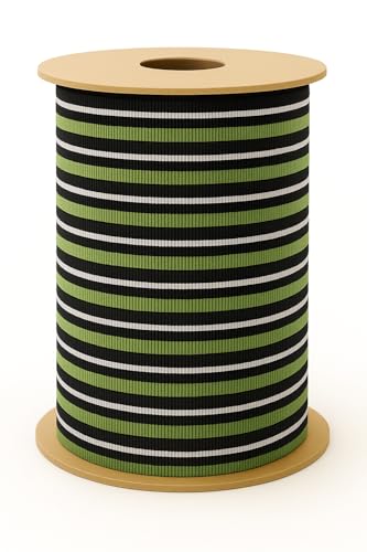 Streifenband aus Polyester mit Baumwoll-Effekt – 10 mm – Für Nähen & textile Dekorationen – Verschiedene Farben, 2 Längen, Made in Italy (Military Stripe, 20 m) von Artefizio