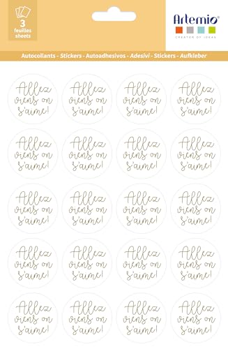 3 x Aufkleber, rund, mit Aufschrift "On S'aime" 3 x Aufkleber, rund, mit Aufschrift "On S'aime" von Artemio