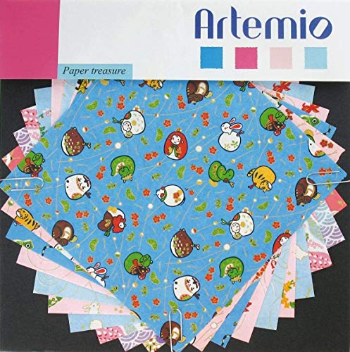 Artemio 11002052 Japanisches Papier Set 10 Blatt, pink/blau von Artemio