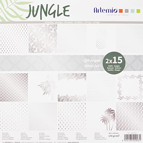 Artemio 11002516 Bloc 30 feuilles 170g Jungle foil Argent, Multi, 30x30 Artemio 11002516 Bloc 30 feuilles 170g Jungle foil Argent, Multi, 30x30 von Artemio