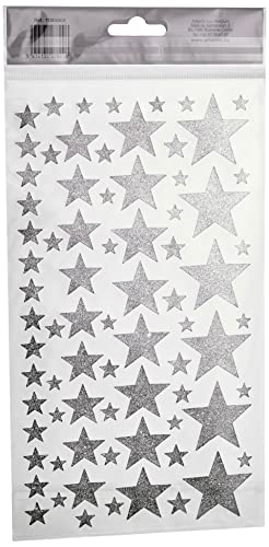 Artemio 11004502 Sticker, Sterne, Papier, silberfarben – 14 x 25 cm, Silber von Artemio