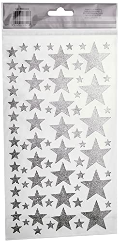 Artemio 11004502 Sticker, Sterne, Papier, silberfarben – 14 x 25 cm von Artemio
