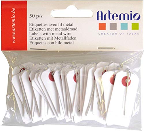 Artemio 11060134 Etiketten, Papier, Weiß, 11 x 1,5 x 11,5 cm, 50 Stück von Artemio
