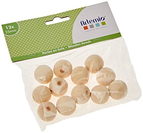 Artemio 12 25 mm Holz-Perlen, Beige Artemio 12 25 mm Holz-Perlen, Beige von Artemio