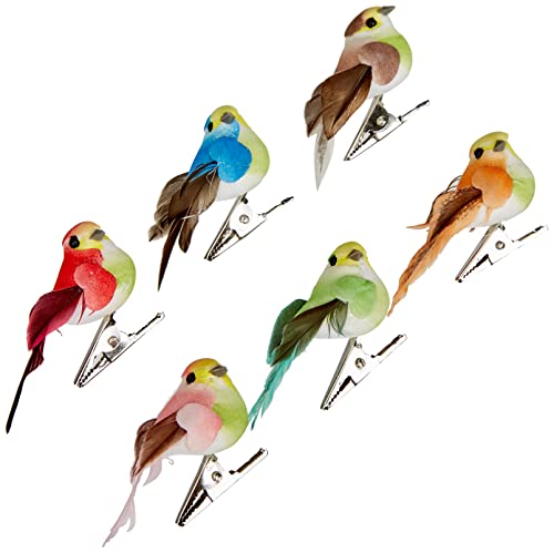 Artemio 13001021 Set mit 6 Minivögeln, Papier, mehrfarbig, 3,7 x 2,5 x 5,3 cm von Artemio