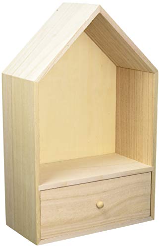 Artemio 14002223 Haus zum Dekorieren mit 1 Schublade Holz 20 x 32 x 10 cm von Artemio