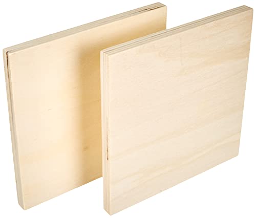 Artemio 14002351 Set mit 2 Platten, quadratisch, Holz, Beige, 15 x 1,2 x 15 cm von Artemio