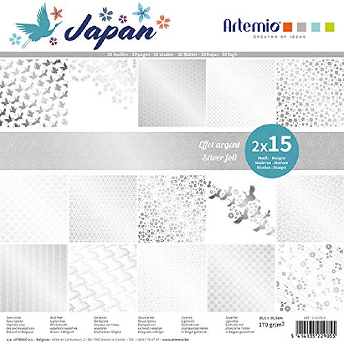 Artemio 30 Blatt Papier Scrapbooking 30 x 30 cm "Japan Foil Gold" von Artemio