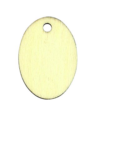 Artemio 4 x 5,5 cm ovale Holz Etiketten, beige, 6 Stück von Artemio