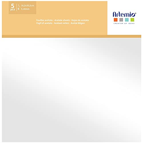 Artemio Acetatpapier, transparent, 30,5 x 30,5 cm, 20 Blatt von Artemio