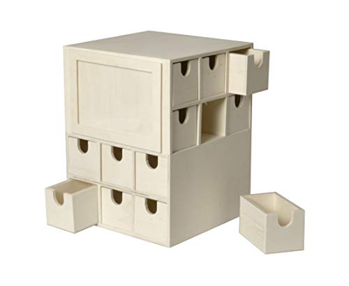 Artemio Adventskalender Cube, 17 x 17 x 22 cm, Holz von Artemio