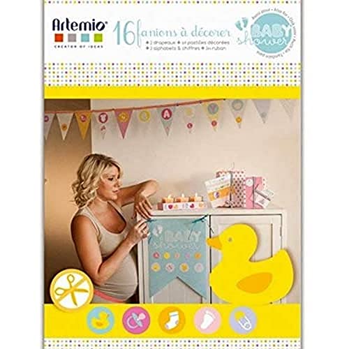 Artemio Baby Dusche Kit mit 16 A3 PENNANTS zum Dekorieren von Artemio