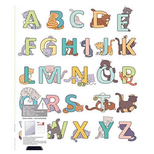 Artemio Family Friends Transparente Stempel, Alphabet, Katzen, 14 x 18 cm, Durchsichtig, 14x18 cm von Artemio