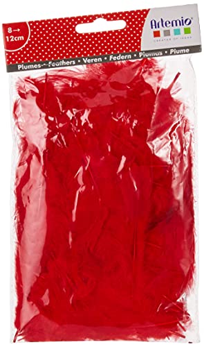Artémio Federn, Beutel mit 3 g, Länge 8–12 cm, Rot von Artemio