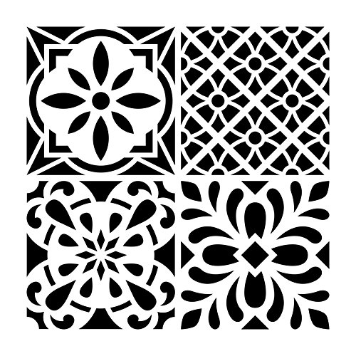 Artemio Fliese Zement Blumen Schablone Home Deko, Kunststoff, mehrfarbig, 30 x 30 x 1 cm Artemio Fliese Zement Blumen Schablone Home Deko, Kunststoff, mehrfarbig, 30 x 30 x 1 cm von Artemio