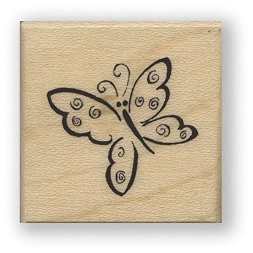 Artemio PEB2928 Stempel aus Holz, Schmetterling 1, Beige, 3,1 x 2,5 x 3,1 cm von Artemio
