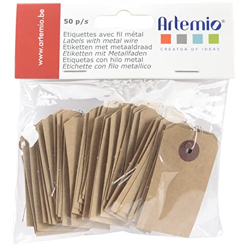 Artemio Papier Kraft Tags w/Draht, die auf 2X – Braun von Artemio