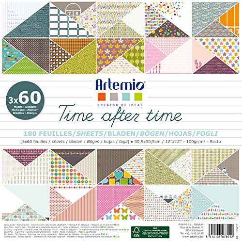 Artemio Scrapbooking-Papier, 180 Blatt, Immer Wieder, Mehrfarbig von Artemio