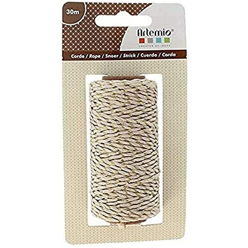 Artemio Seil Natürliche, Textil, Beige und Gold, 7 x 4 x 13,5 cm von Artemio