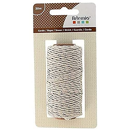 Artemio Seil Natürliche, Textil, Beige und Silber, 7 x 4 x 13,5 cm von Artemio